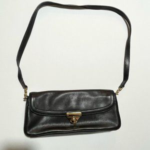 Handbag Luxury Giani Bernini Black Leather Shoulder Purse Accessory 10" x 4" x2"